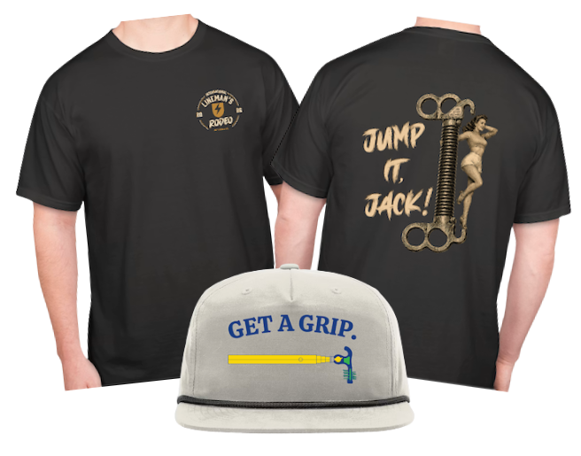 Utility Solutions 2026 International Lineman’s Rodeo T-shirt and promotional hat