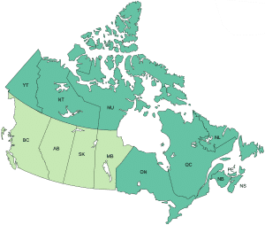 Mapa de gerentes de territorio - Canadá